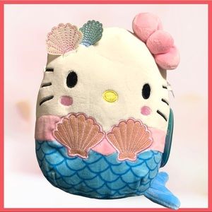 NWT Sanrio Squishmallows Hello Kitty Mermaid Plush 6.5 in Shimmery Seash…